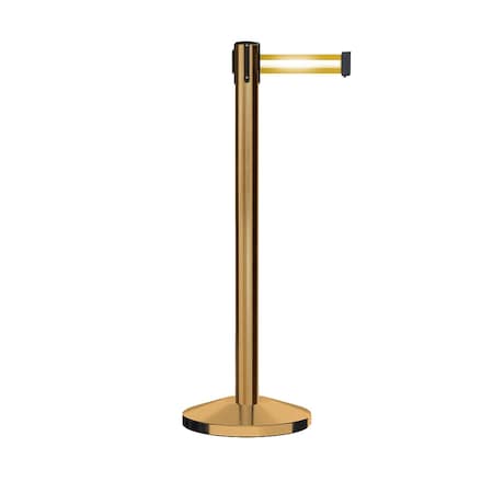 Montour Line Stanchion Belt Barrier Sat.Brass Post 13ft. Y Ref. Belt ES400-SB-YRH-130